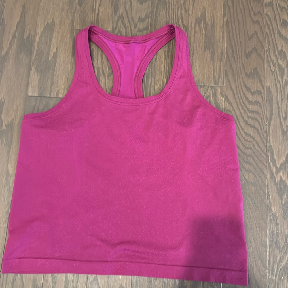 Lululemon swiftly cropped racerback tank top deep purple/pink size 10